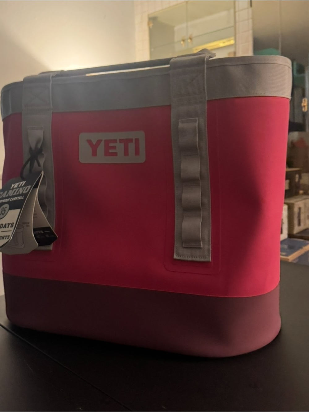 Rare Yeti Harvest Red Tote with Gray Trim